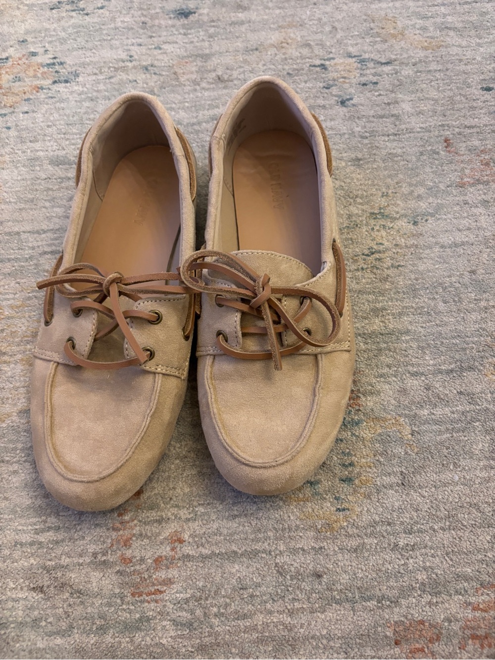 Old Navy Women's Suede Boat Loafers in Light Taupe